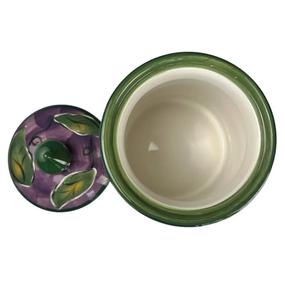 Tabletops Unlimited Vintage Scandicci Hand Painted Ceramic Fruit Canister Set 3